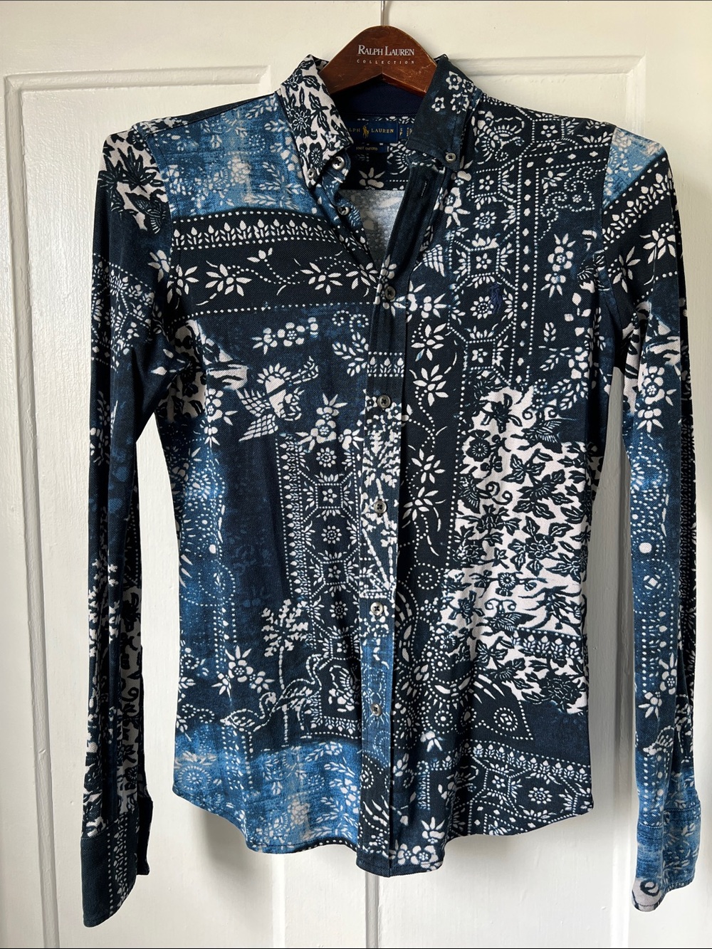 Ralph Lauren Bandana-Print Button-Down Knit Oxford Shirt